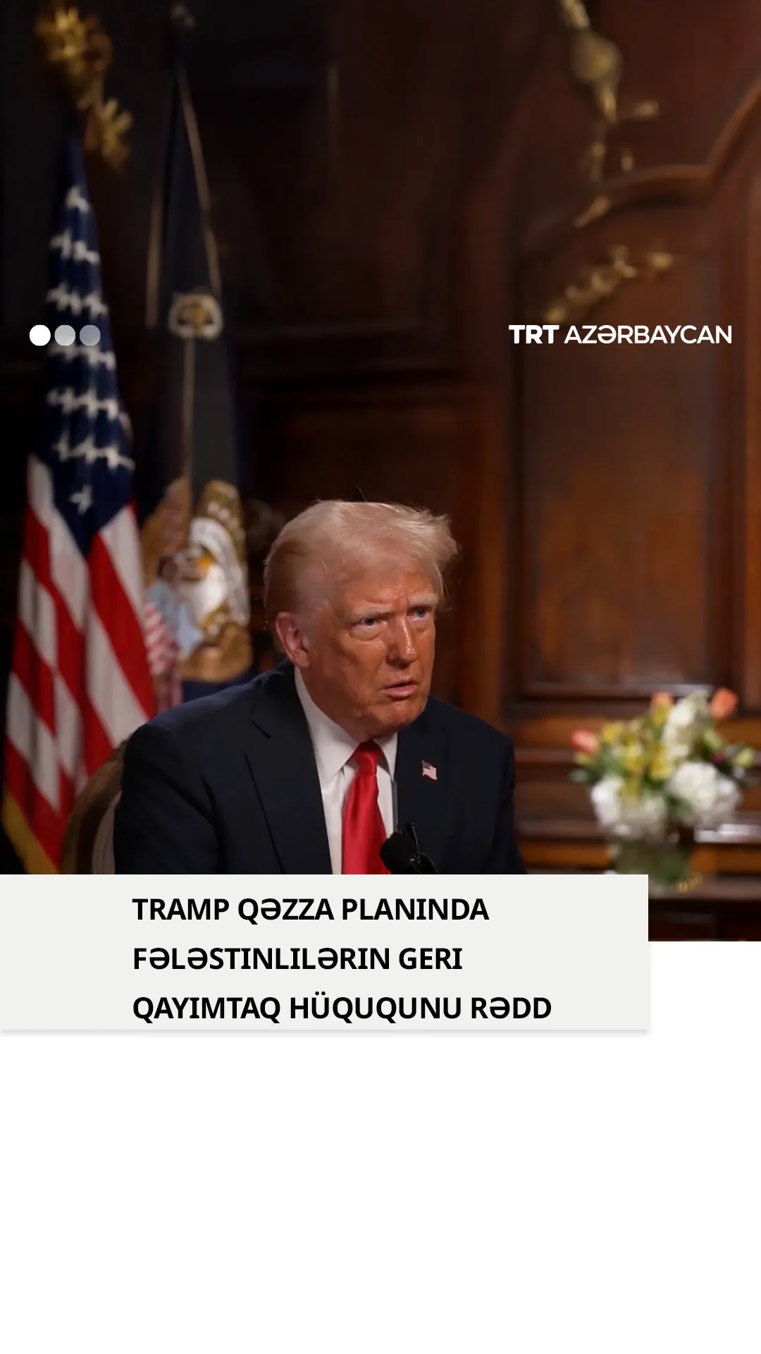 Tramp Qəzza planında fələstinlilərin geri qayıtmaq hüququnu rədd etdi